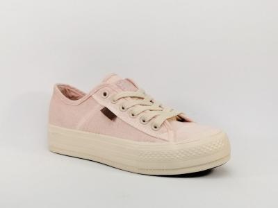 Tennis en toile rose BANANA MOON Rime femme  pas cher