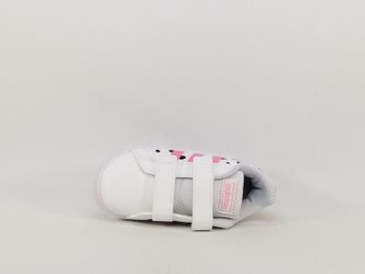 Basket blanche à velcro fille destockage ADIDAS grand court édition disney