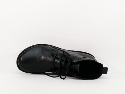 Chaussure montante femme cuir souple noir confortable à lacets MORAN’S gopro gopir