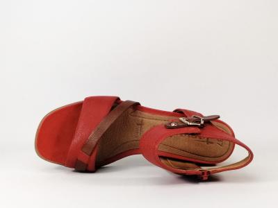 Sandale femme TAMARIS 28218 en cuir rouge tendance