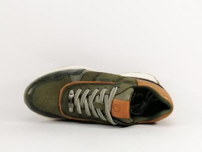 Sneakers femme chic et confortable cuir kaki destockage CARMELA 160862