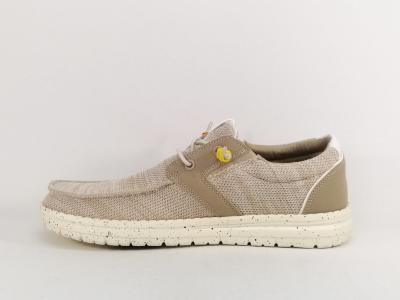 Chaussures homme sans lacets en toile beige confortable destockage DOCKERS 52AA002 pieds larges