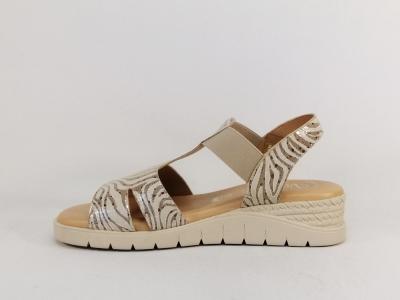 Sandale femme compensée cuir or chic confortable semelle mémoire de forme VALERIA'S 2032