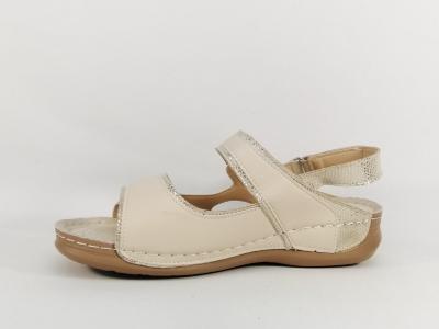 Sandale femme confortable à scratch CINK ME DM56-7 grande pointure beige