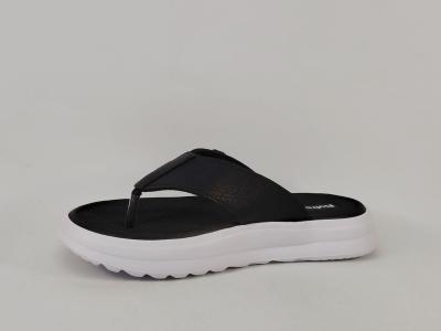 Tong homme confortable semelle épaisse destockage REFRESH 172762 noir blanc