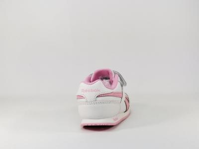 Basket blanche et rose fille bébé velcro REEBOK Royal Cljog 3