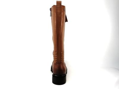 Bottes à lacets femme cuir souple camel destockage CARMELA 68137