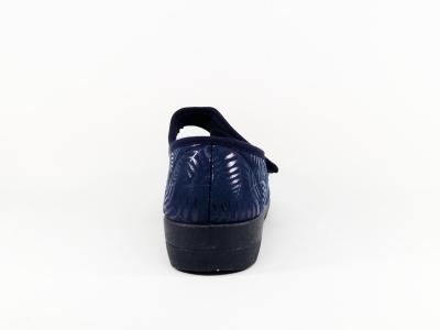 Chaussure été femme pieds larges et pieds sensibles, confort, velcro, tissu extensible BOISSY 31814