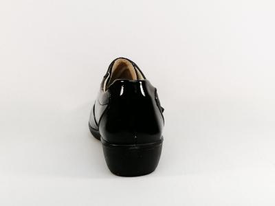 Chaussure femme pieds sensibles confortable à velcro semelle cuir SWEET'R damila noir à pas cher