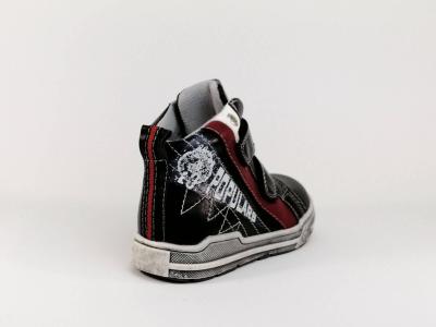 Basket montante à scratch simili cuir noir STAR pour garçons