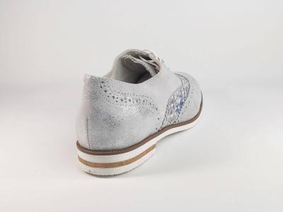 Derby original MORAN'S Vitesse en cuir blanc et argent pour femme