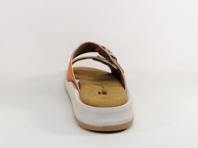 Mule femme confort orange originale semelle cuir MORAN'S pamie à pas cher