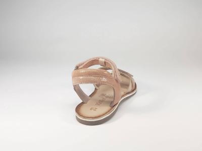 Sandale en cuir rose à scratch en destockage KICKERS Diamanto pour fillette
