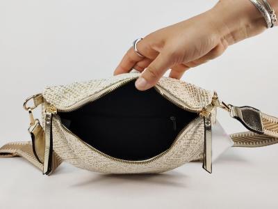 Sac banane femme pas cher chic doré beige raphia paille tendance MARO S12-21