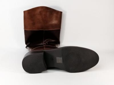 Botte femme simili cuir marron chic à pas cher CM PARIS 688 214