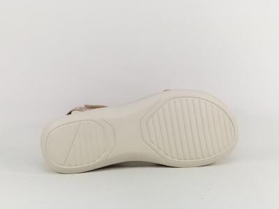 Sandale femme confortable et originale à velcro pour pied large ROMIKA 74R009200600 beige multi