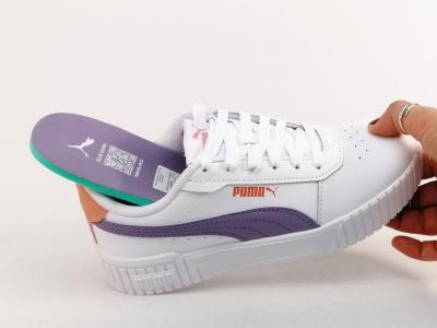 Basket femme PUMA carina destockage à pas cher confortable cuir blanc souple