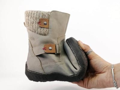 Boots fourrée femme confortable gris à pas cher destockage SOFTRELAX 42202
