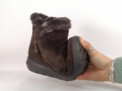 Bottines fourrées femme pieds larges et sensibles cuir marron destockage IMAC 455871 souple