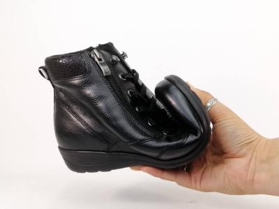 Bottines fourrées femme pieds larges confort hallux valgus CAPRICE 26258 double zip largeur H