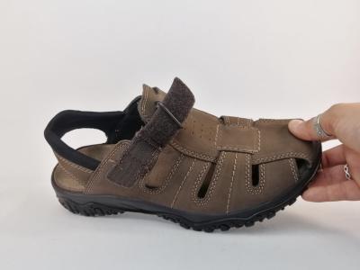 Chaussure ouverte homme été confortable en cuir marron destockage IMAC 7737611 à pas cher