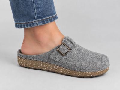 Sabot femme feutre recyclé gris semelle confortable CHIC & RELAX OUF matin