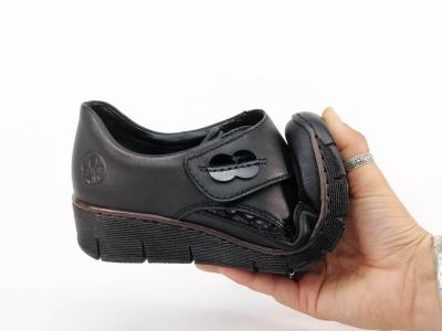 Chaussure hallux valgus femme pieds sensibles et larges RIEKER 537C0 cuir souple