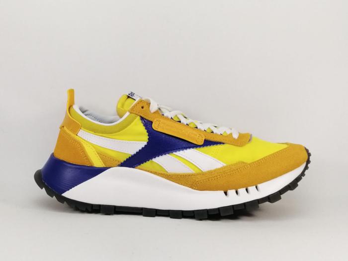 Basket de ville tendance homme cuir jaune destockage REEBOK cl legacy