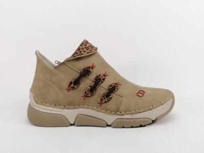 Basket sans lacets femme RIEKER 45983 confortable chic souple montante