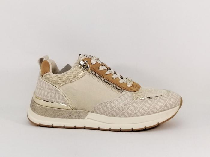 Basket tendance vegan beige TAMARIS 23732 destockage à pas cher femme