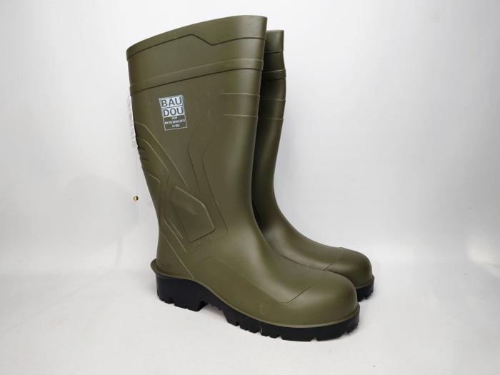 Botte de sécurité homme pvc vert destockage BAUDOU Optimat S5 à pas cher