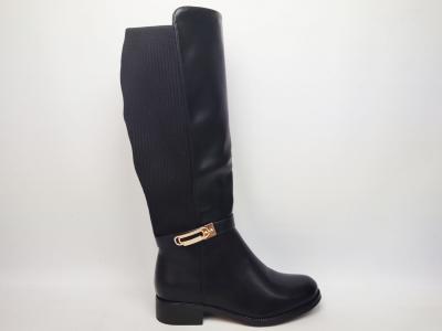 Bottes mollets larges femme grande taille CINK ME DM-Y53 noir à pas cher