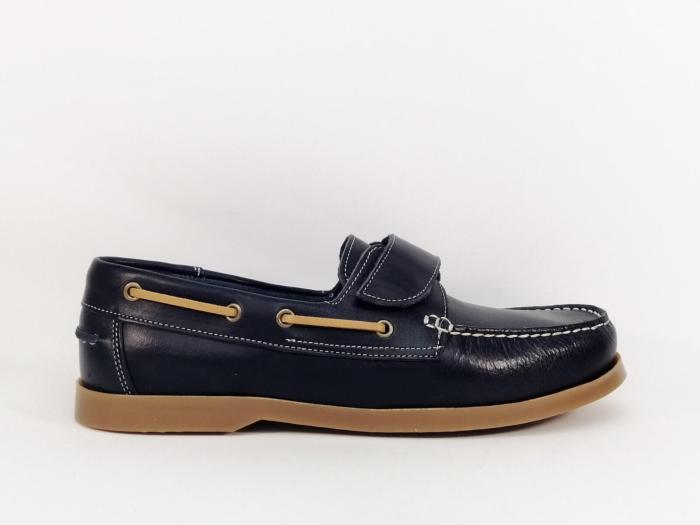 Chaussure bateau homme cuir confortable bleu marine ORLAND 1410 - Fabrication Portugal