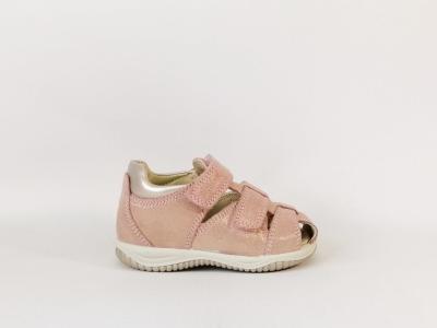 Chaussure bébé fille été semi ouverte cuir rose confortable destockage IMAC 183752