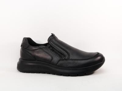 Chaussure homme sans lacet cuir noir confortable destockage IMAC 353766