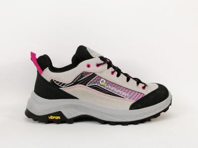 Chaussures randonnée femme imperméable basse cuir gris rose destockage GARSPORT mikeno low