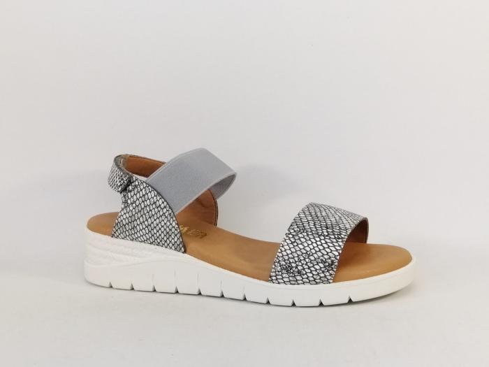 Sandale compensée femme chic semelle mémoire de forme confortable destockage COTEMER Varamy Argent