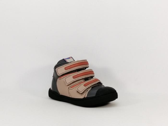 Basket montante ultra résistante en cuir à velcro destockage MOD8 kenny garçon bébé