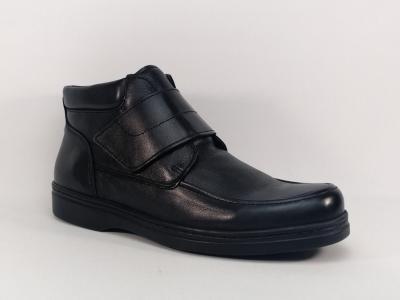 Chaussure montante homme grand confort tout cuir à velcro ORLAND 16132 / 16131