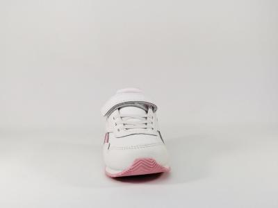 Basket blanche et rose fille bébé velcro REEBOK Royal Cljog 3