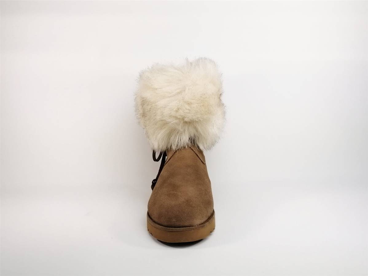 Boots Fourree Cuir Taupe Hiver Femme TROPEZIENNES