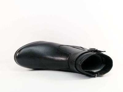 Bottine femme cuir souple noir grand confort pieds larges et sensibles CAPRICE 25420 largeur H