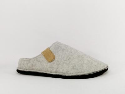 Chausson femme souple confortable semelle cuir à pas cher SOFTRELAX SUPREMO 8420930002 gris