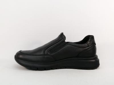 Chaussure homme sans lacet cuir noir confortable destockage IMAC 353766