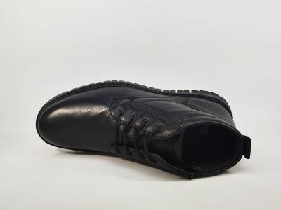 Chaussure montante homme cuir noir souple confortable en destockage IMAC ARA 454026