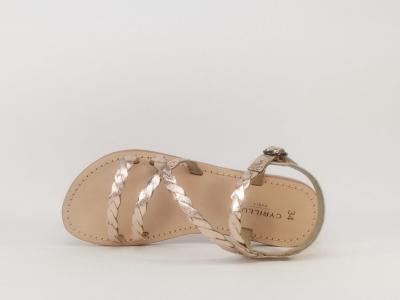 Sandale tressée en cuir rose CYRILLUS pour fille/femme