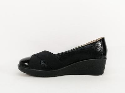 Ballerine compensée noire femme cuir confortable et chic à pas cher SWEET'R debra