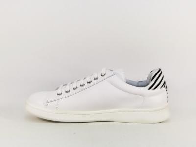 Basket grande taille femme cuir blanc à pas cher destockage ANDRES MACHADO luna cebra