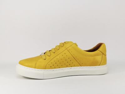 Basket basse en cuir jaune pour femme destockage CARMELA 67207