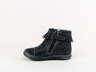 Bottine fille bébé cuir souple marine destockage BELLAMY vue fabrication FRANCE